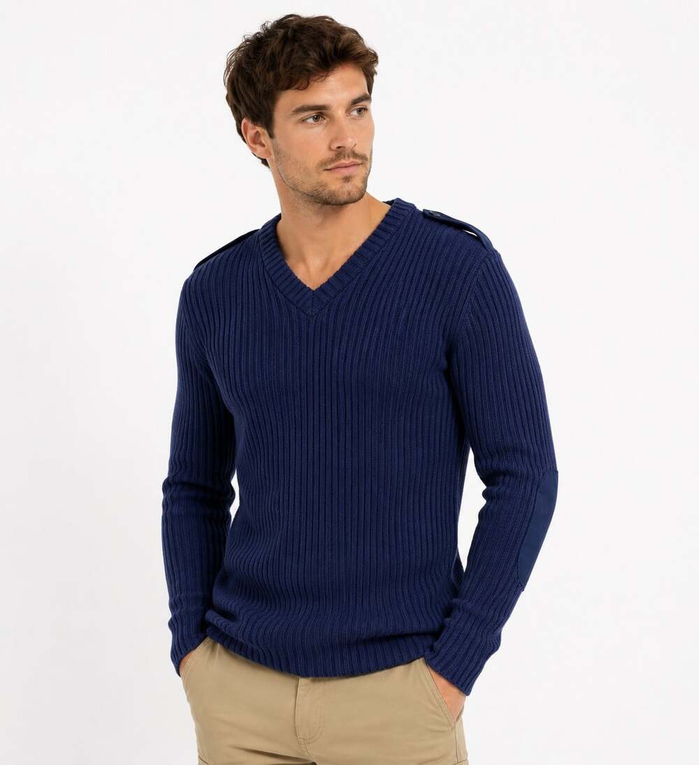 Citadel Wool Commando Sweater Mens Size 42 Blue Military Style Made England Z112